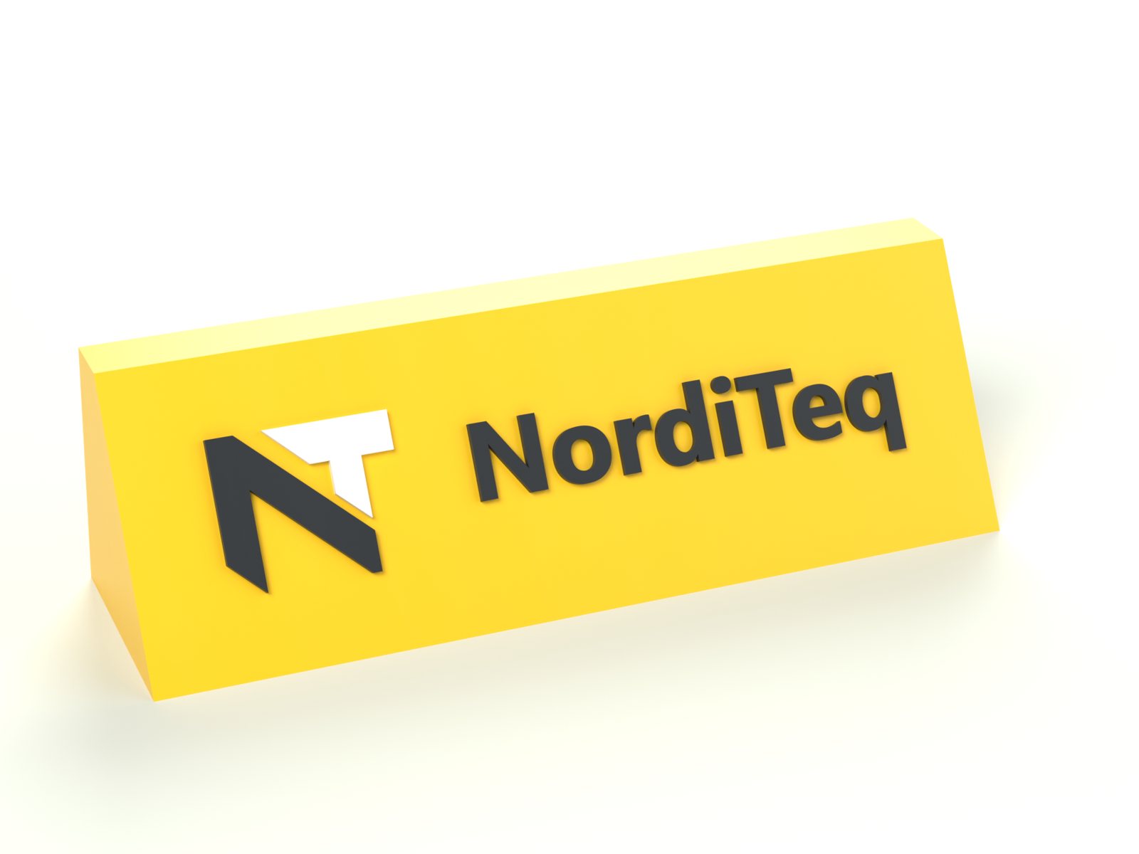 Skrivbordsskylt med logga